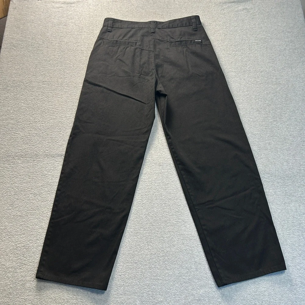 Volcom Chino Pants Mens 29 Black Straight Leg Skate Trouser Casual Cotton Blend